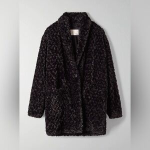 ARITZIA WILFRED FREE GRETE TEDDY COAT - BLACK - XS